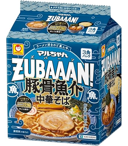Amazon.co.jp: 東洋水産 マルちゃんZUBAAAN! 博多豚骨ラーメン 3食